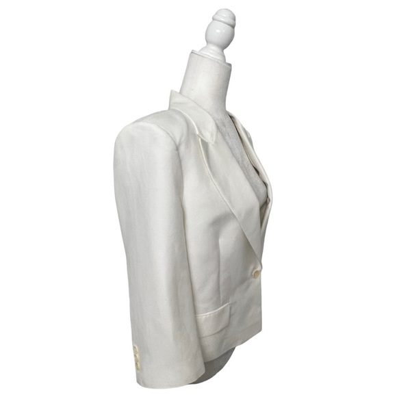 BCBGMaxAzria Natalia Off White Cropped Lace Back Jacket - Size Large - Picture 8 of 14